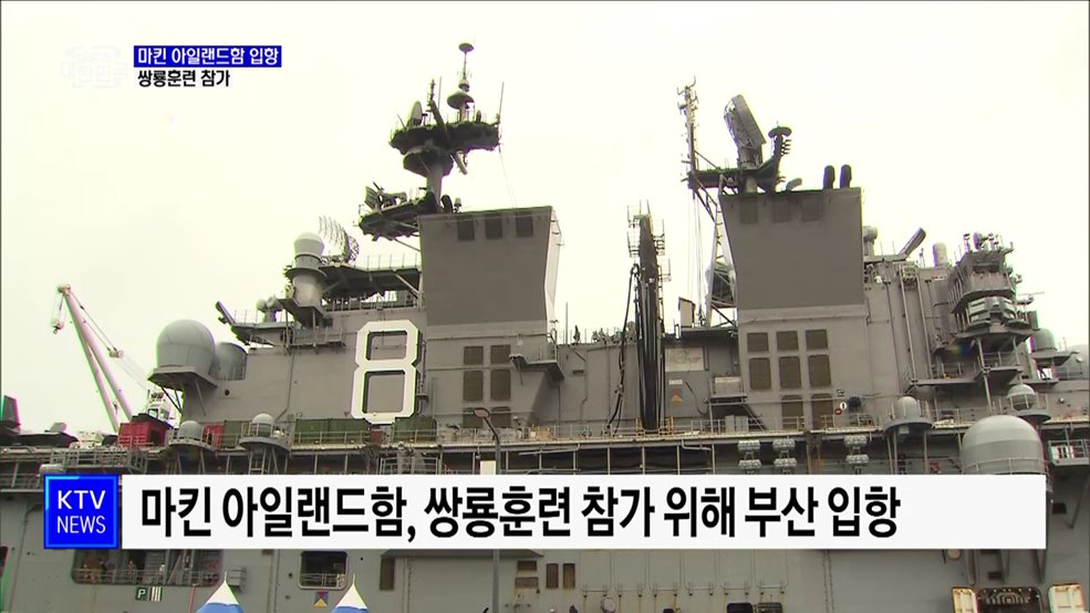 F-35B 탑재 '마킨 아일랜드함' 입항···쌍룡훈련 참가