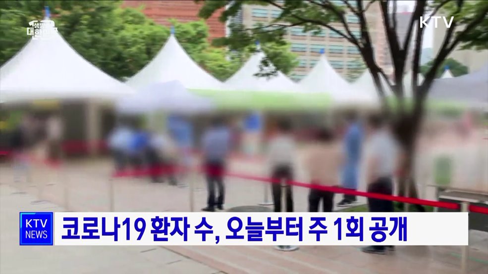 코로나19 환자 수, 오늘부터 주 1회 공개