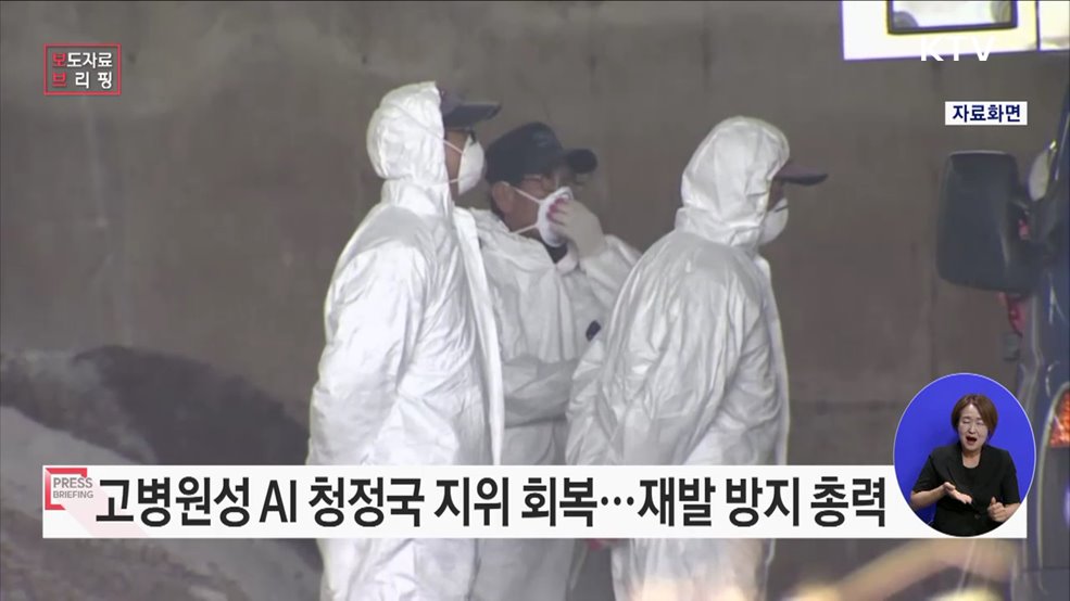 고병원성 조류인플루엔자 청정국 지위 회복