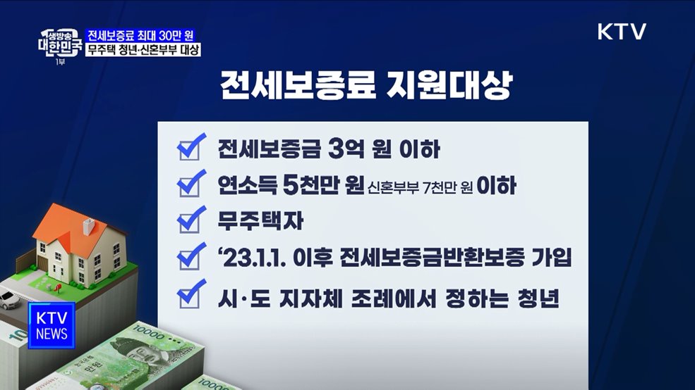 무주택 청년·신혼부부 전세보증료 지원···최대 30만 원