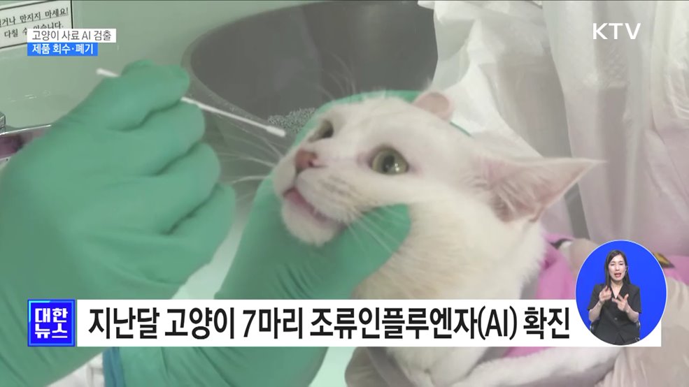 고양이 사료서 AI 항원 검출···제품 회수·폐기