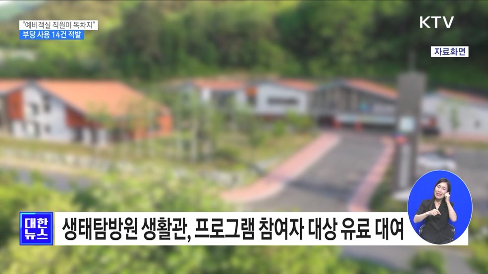 "국립공원 예비객실 직원이 독차지"···부당 사용 14건 적발