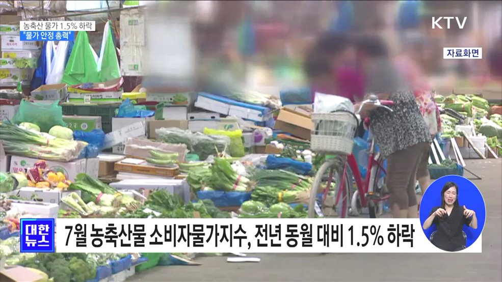집중호우에도 농축산 물가 1.5% 하락···"물가 안정 총력"
