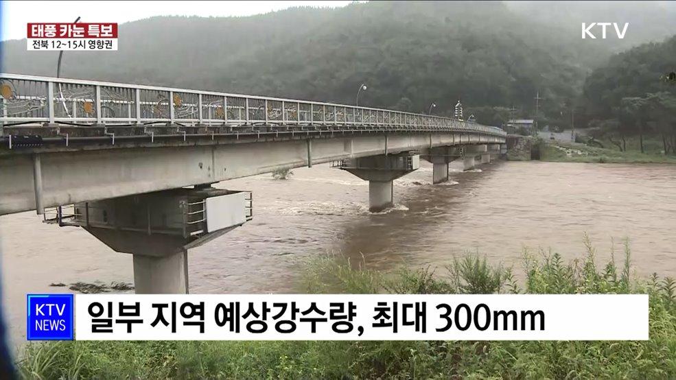 '카눈' 영향···전북 최대 300mm 폭우 예상