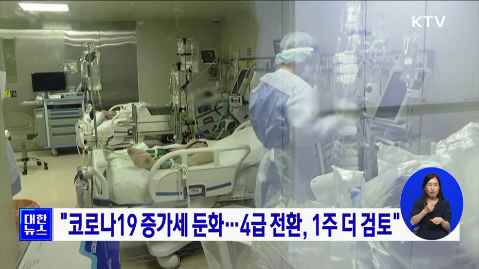 "코로나19 증가세 둔화···4급 전환, 1주 더 검토"