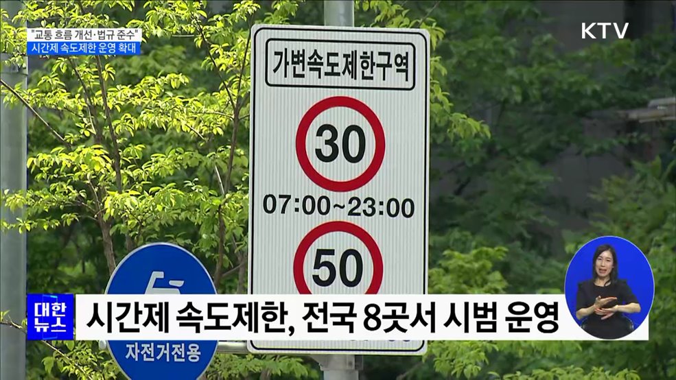 "교통 흐름 개선·법규 준수"···시간제 속도제한 운영 확대