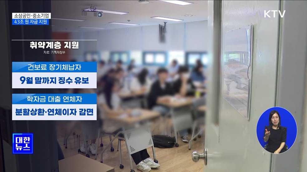 소상공인·중소기업 부담 완화···43조 자금 지원