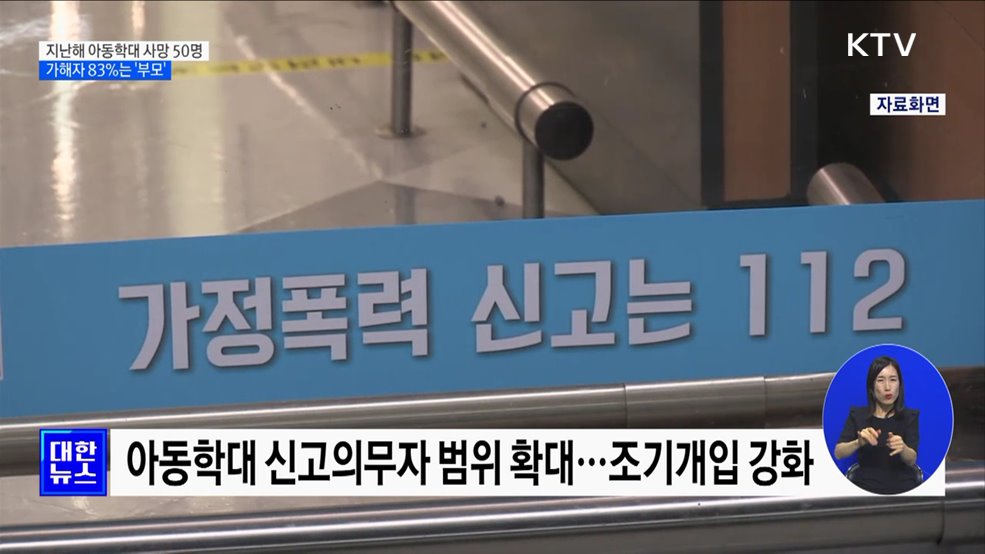 지난해 아동학대 사망 50명···가해자 83%가 부모