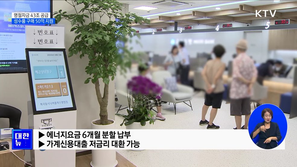 중소기업 명절자금 43조 공급···성수품 구매대금 50억 지원