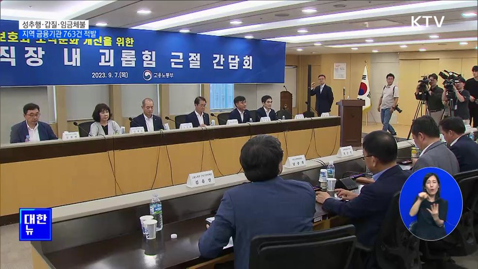 성추행·갑질·임금체불 ···지역 금융기관 763건 적발