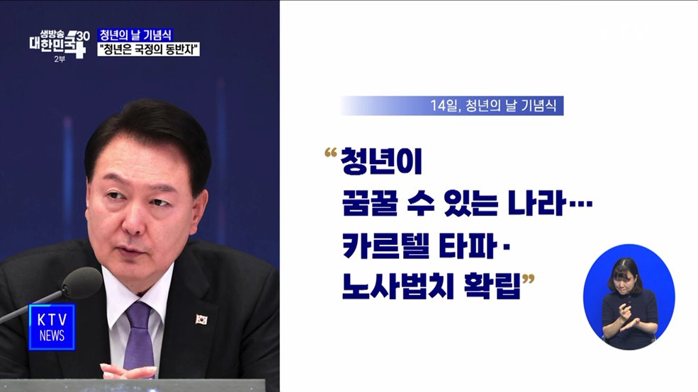 윤석열 대통령 "청년은 국정의 동반자"