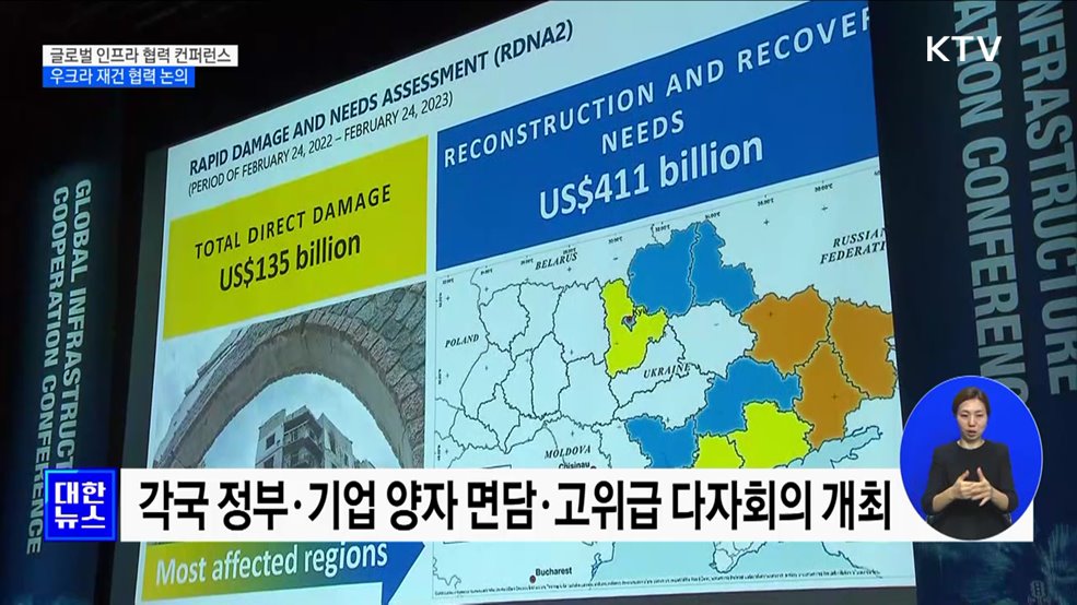 글로벌 인프라 협력 컨퍼런스···우크라 재건 협력 논의