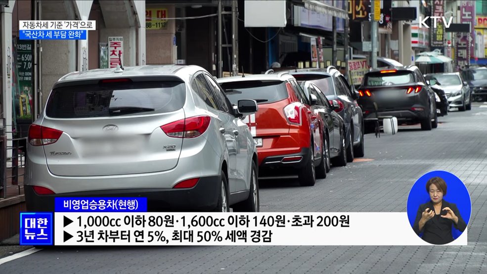 자동차세 기준 '가격'으로 바꾼다···"국산차 세부담 완화"