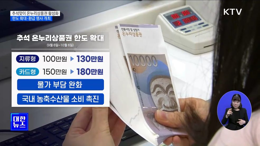 추석 온누리상품권 한도 확대···페이백 행사도 성황 [정책현장+]