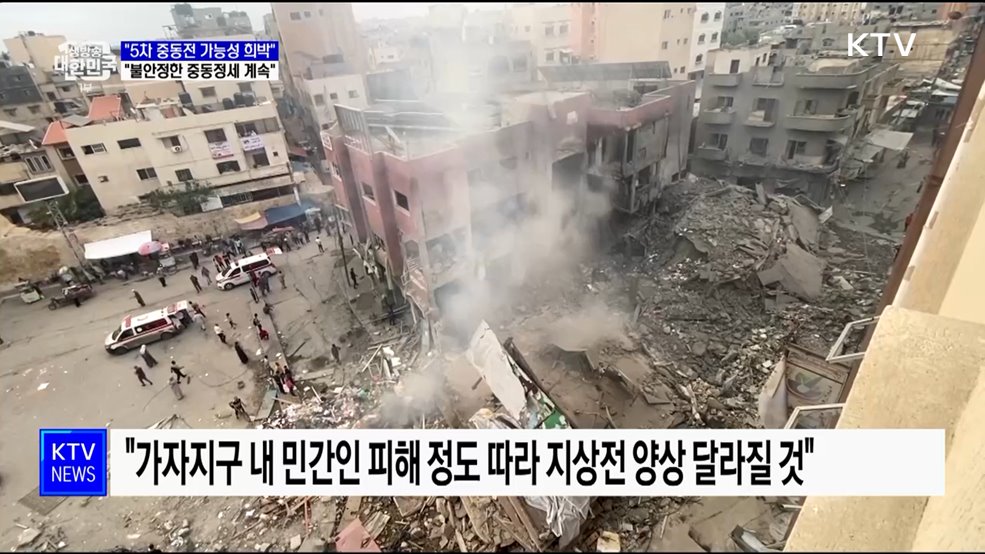 "5차 중동전쟁 가능성 희박···불안정한 정세 계속"