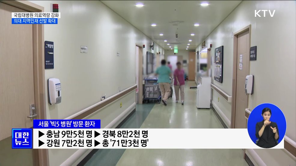 국립대병원 중심 필수의료 강화···의대 지역인재 선발 확대