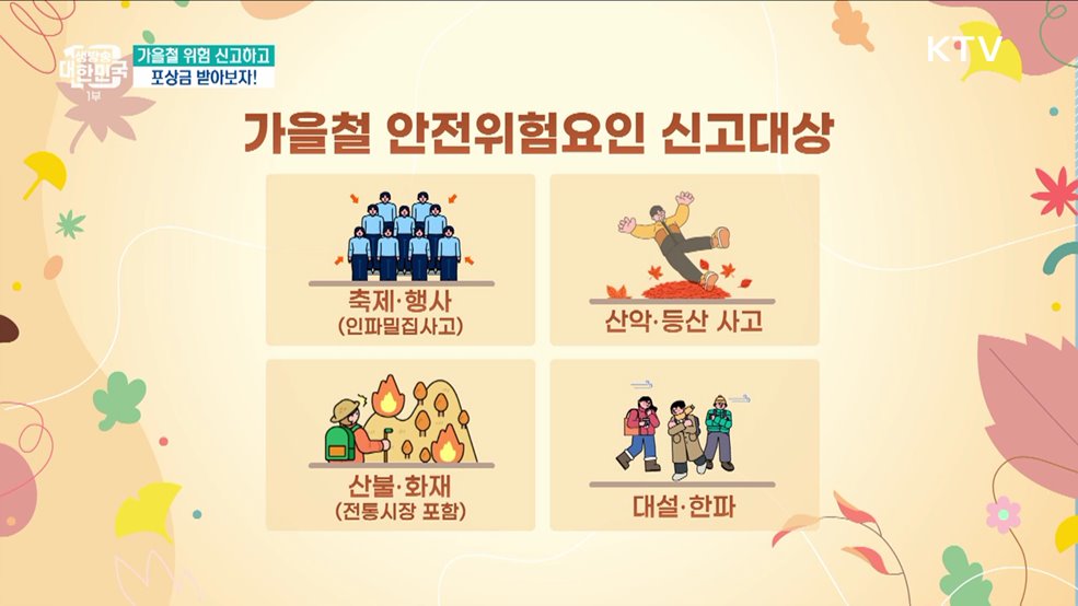 가을철 위험 신고하고 포상금 받아보자! [돈이 보이는 VCR]