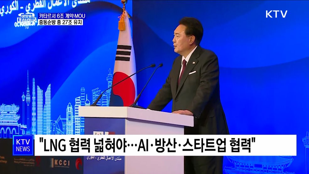 카타르서 6조 계약·MOU···중동순방 총 27조 유치