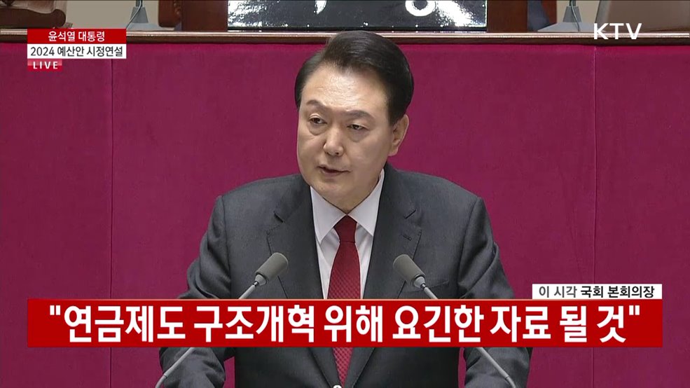윤석열 대통령 2024 예산안 시정연설