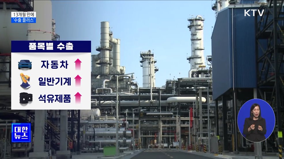 13개월 만에 '수출 플러스'···무역수지도 흑자