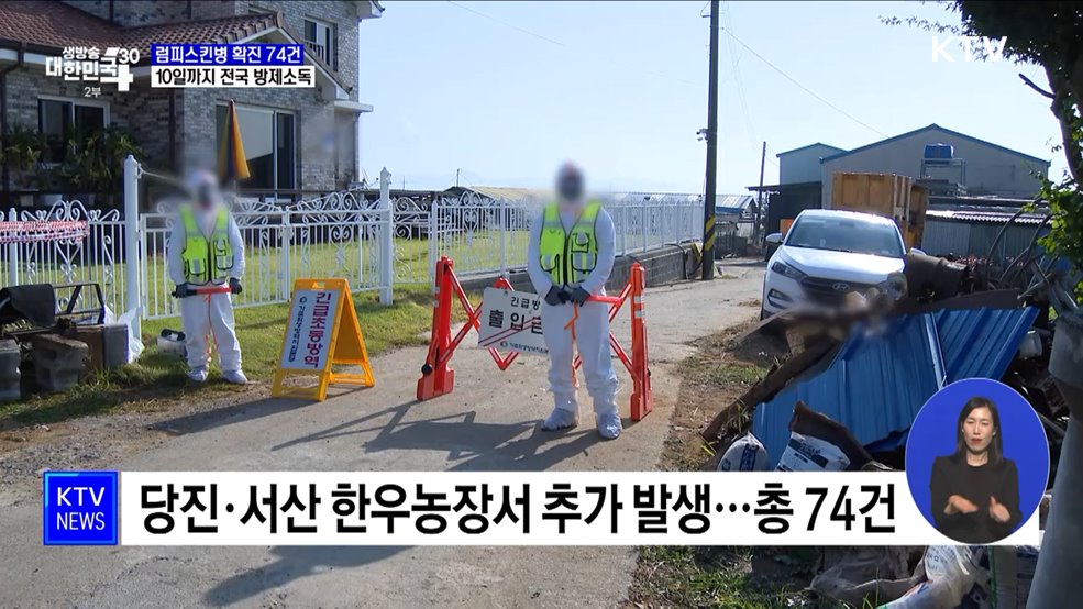 소 럼피스킨병 확진 74건···10일까지 전국 방제소독