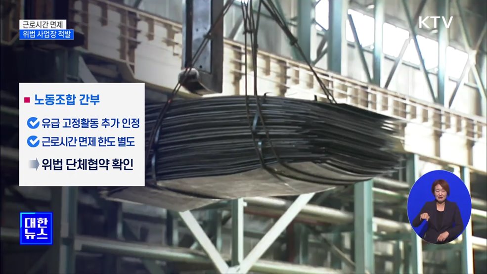 '근로시간 면제' 위법 사업장 39곳 적발