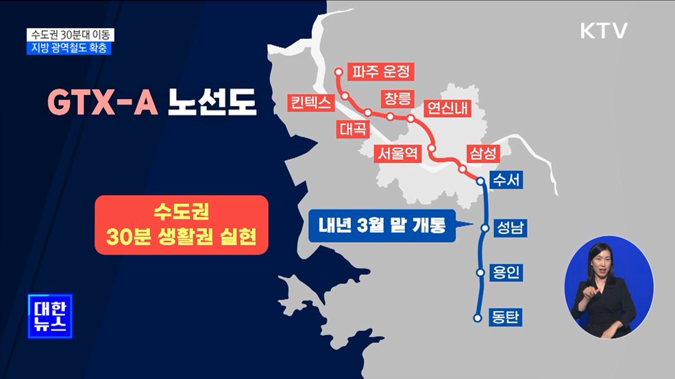 수도권 30분대 이동 실현···지방 광역철도 확충