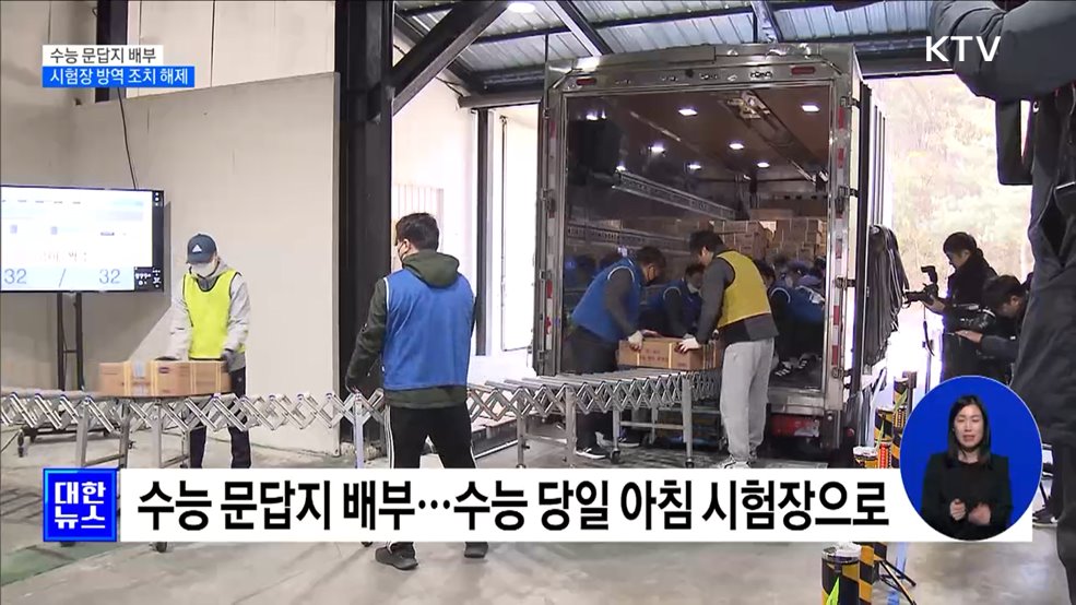 수능 문답지 배부 시작···시험장 방역 조치 해제