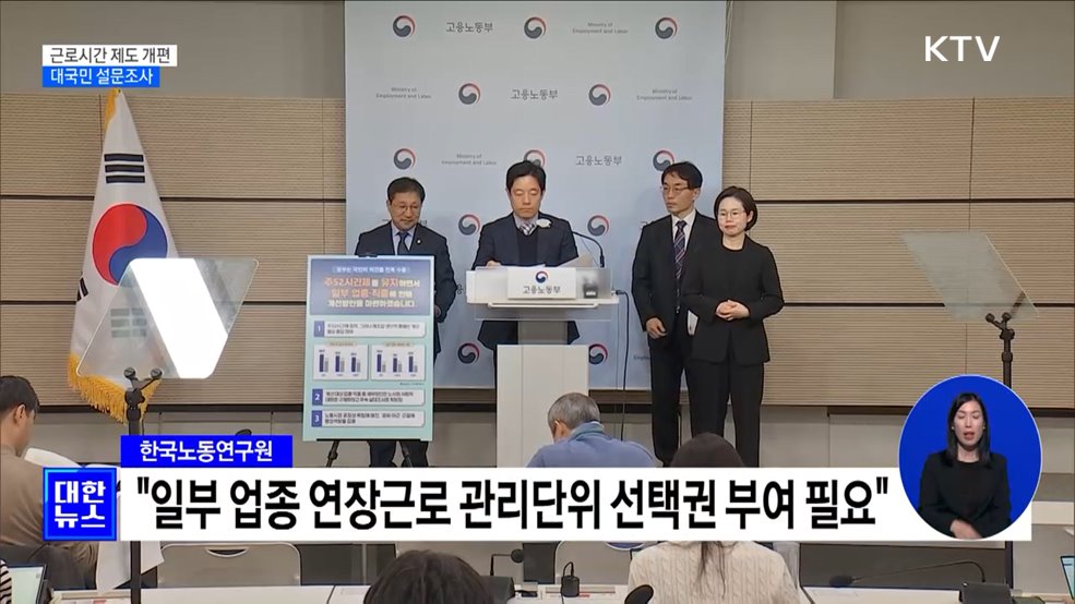 "근로자 41%, 연장근로 총량 유지·단위 확대 동의"
