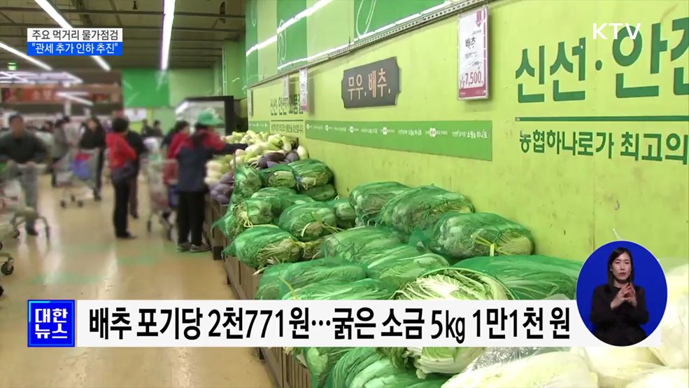 "먹거리 가격 안정 총력···관세 추가 인하 추진"