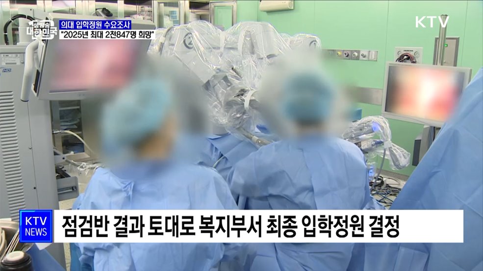 전국 의대 "2025년 최대 2천847명 증원 희망"