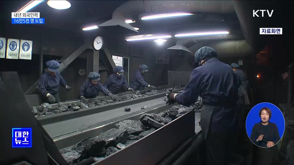 내년 외국인력 16만5천 명 도입···음식점도 허용