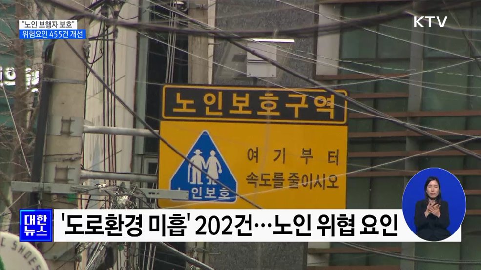 "노인 보행자 보호"···위험요인 455건 개선