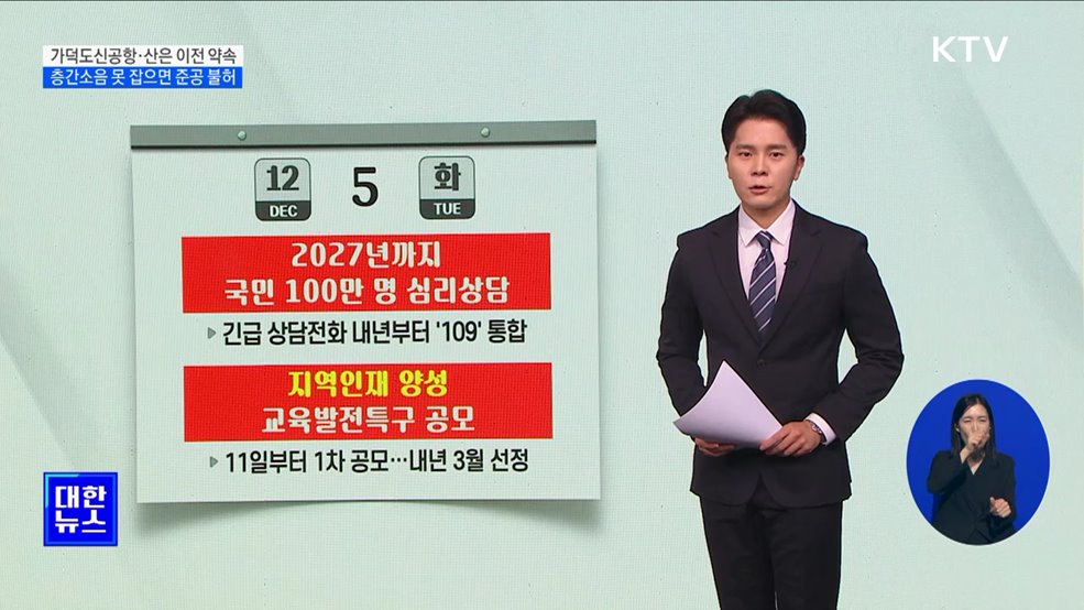 가덕도신공항·산은 이전 약속···층간소음 못 잡으면 준공 불허