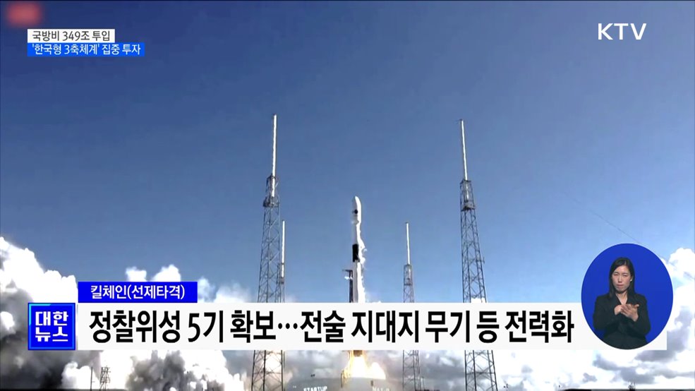 국방비 349조 투입···'한국형 3축체계' 집중 투자