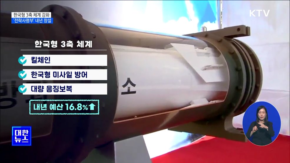 한국형 3축 체계 강화···'전략사령부' 내년 창설