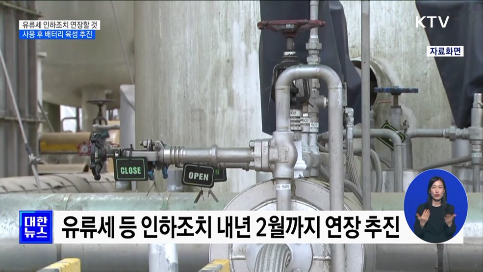 "유류세 인하조치 연장할 것"···2차 전지 산업 육성