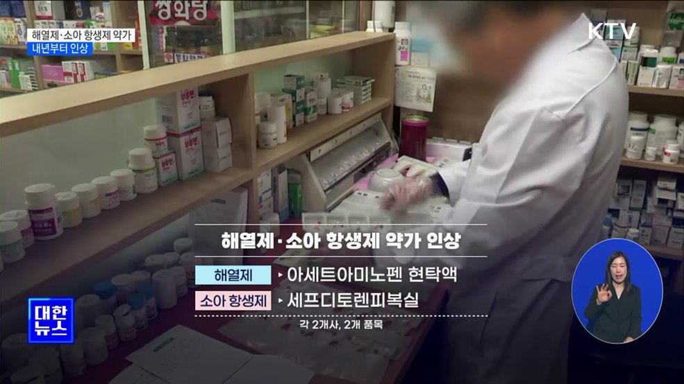 '공급 부족' 해열제·소아 항생제 약가 내년부터 인상