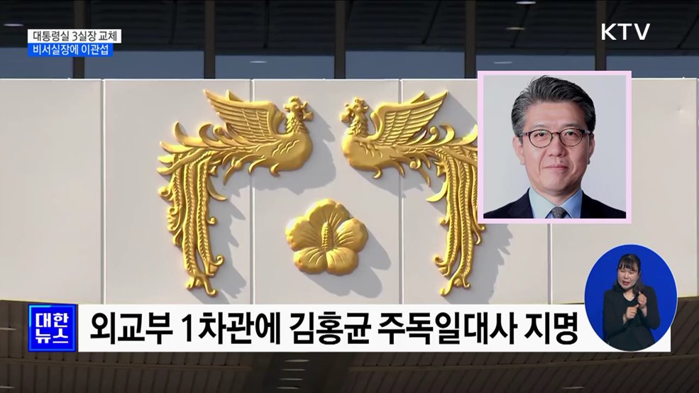 비서실장 이관섭·안보실장 장호진·정책실장 성태윤