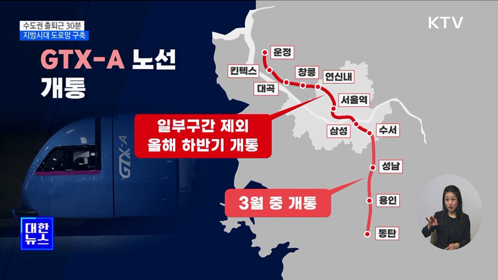 GTX-A 노선 3월 개통···지방시대 도로망 확충