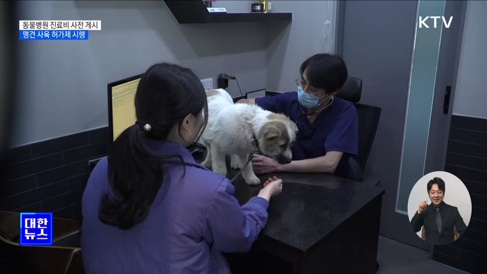모든 동물병원 진료비 사전 게시···맹견 사육 허가제 시행