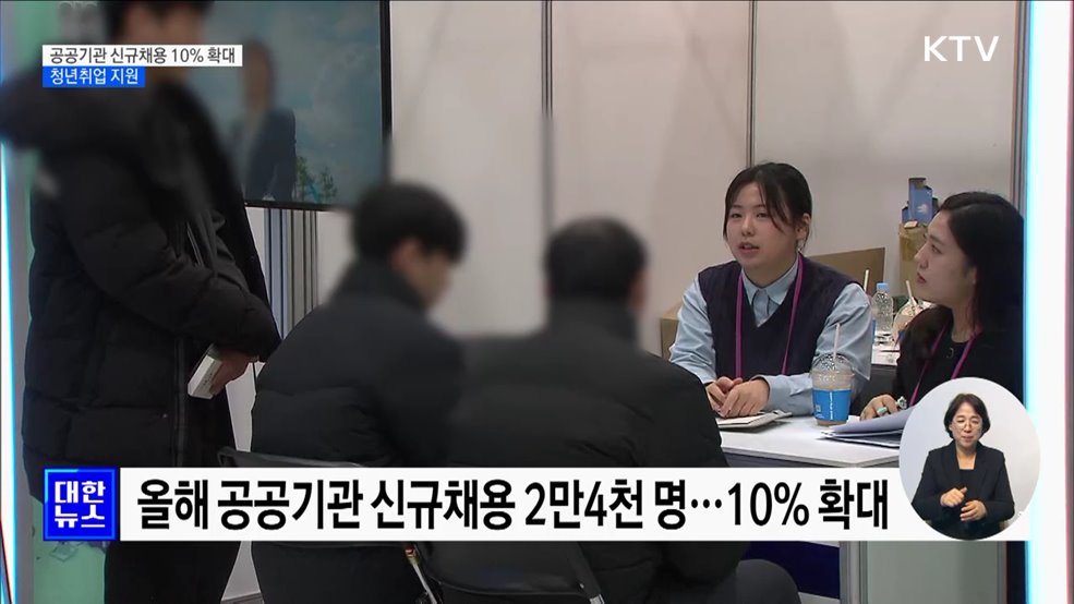 공공기관 신규채용 10% 확대···청년취업 지원