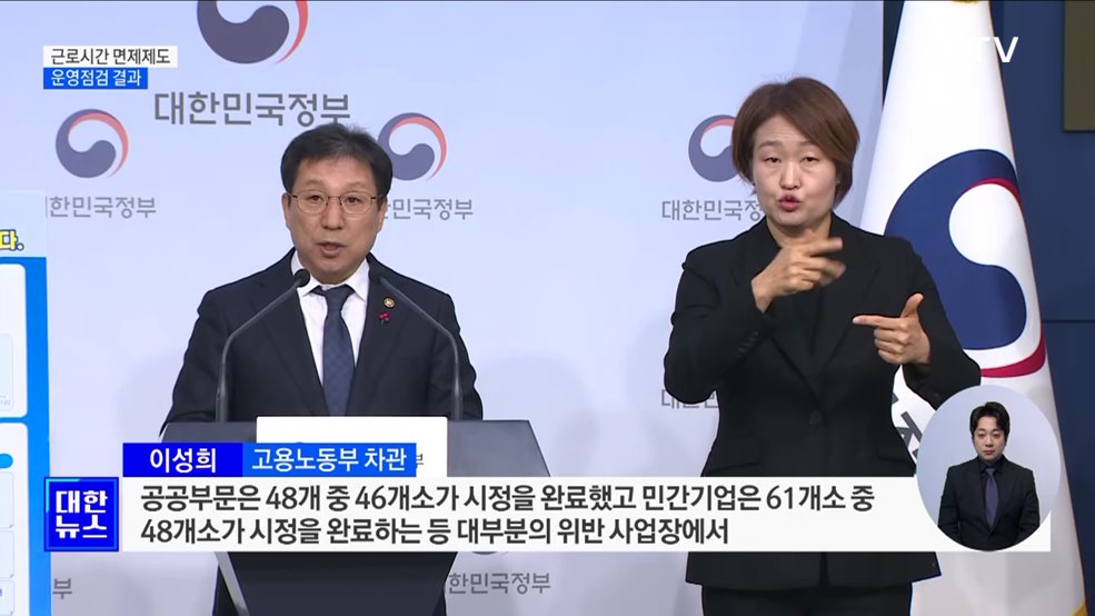 '근로시간 면제제도' 위반 사업장 86% 시정완료