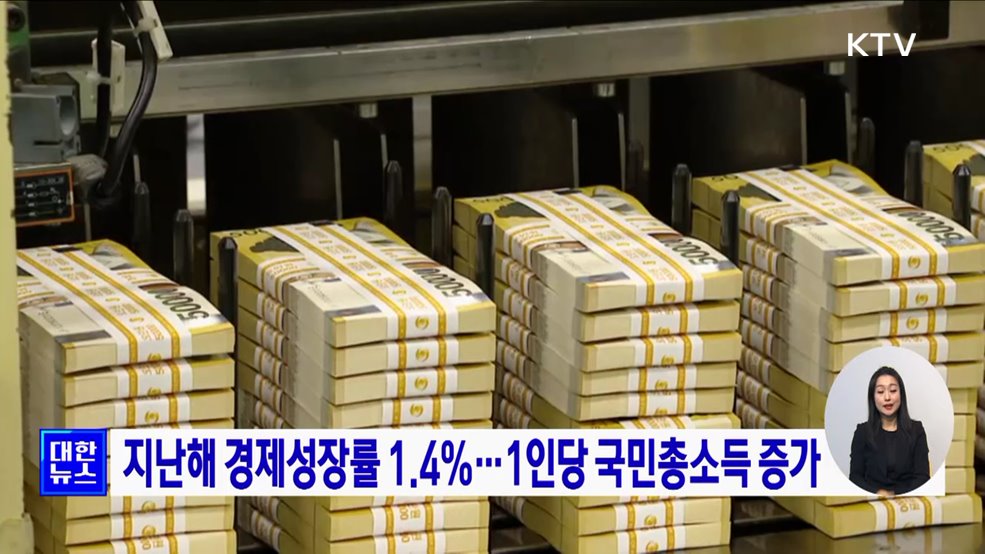 지난해 경제성장률 1.4%···1인당 국민총소득 증가
