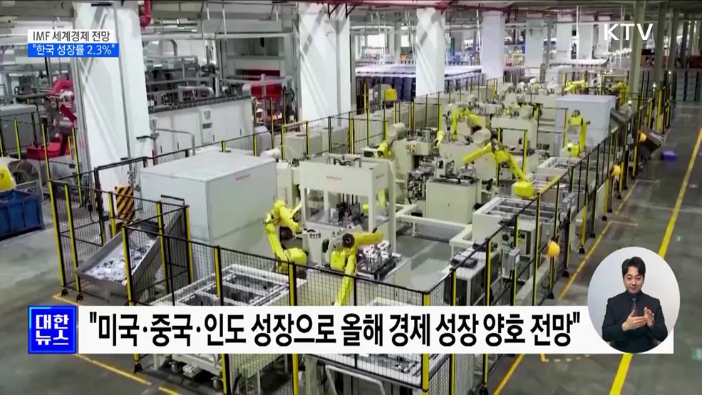 IMF, 올해 한국 경제 성장률 2.2%→2.3% 상향