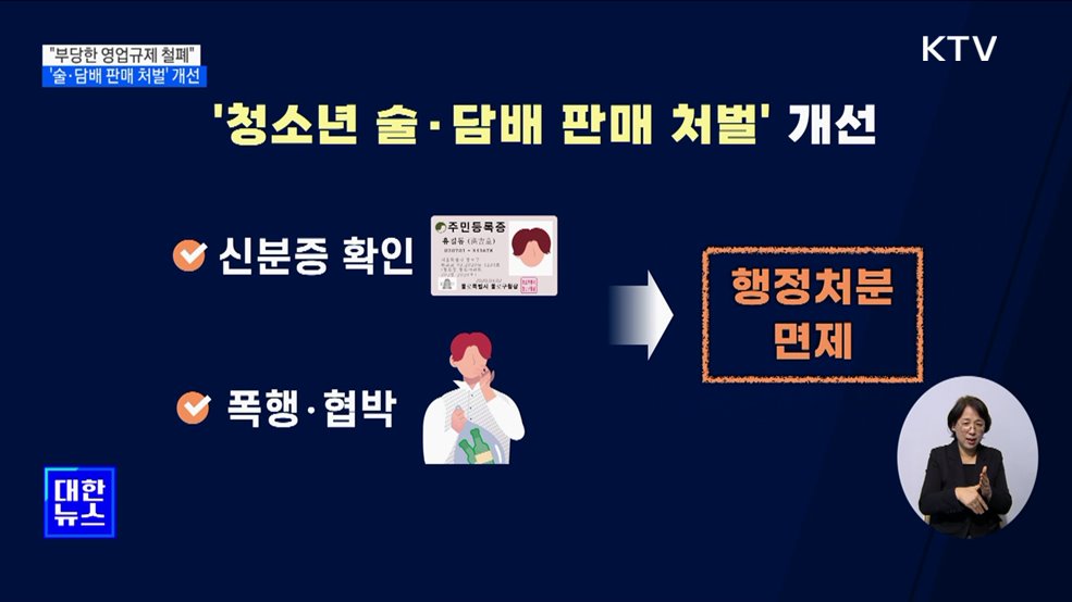 "부당한 영업규제 철폐"···'술·담배 판매 처벌' 개선