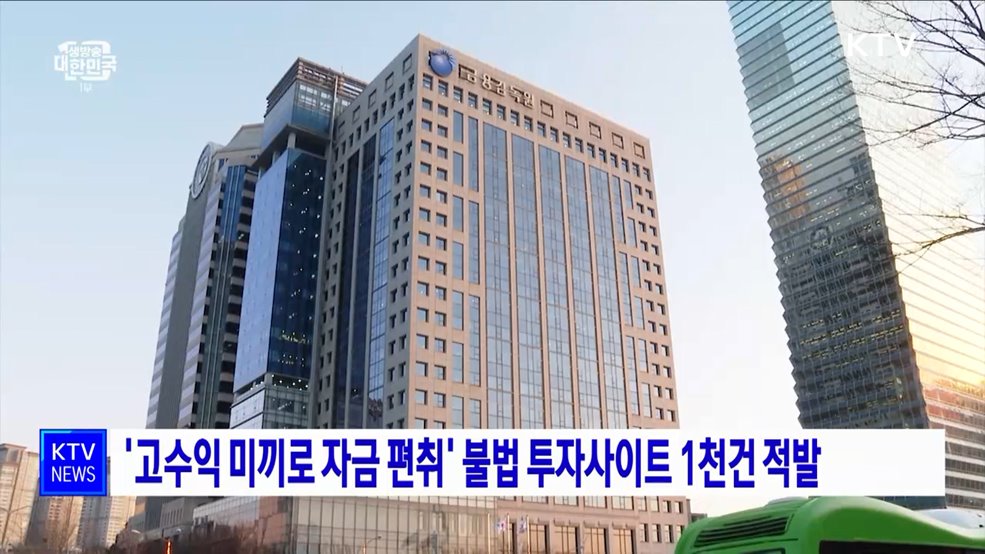 '고수익 미끼로 자금 편취' 불법 투자사이트 1천건 적발
