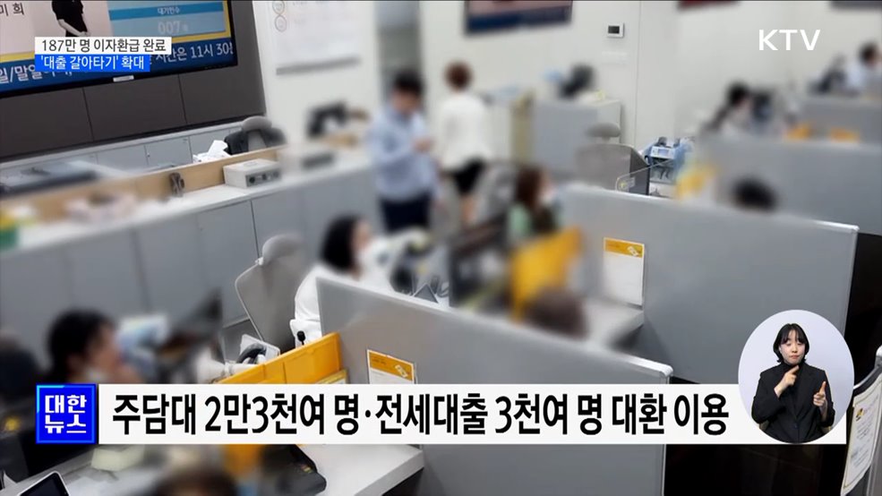 187만 명 이자환급 완료···'대출 갈아타기' 확대