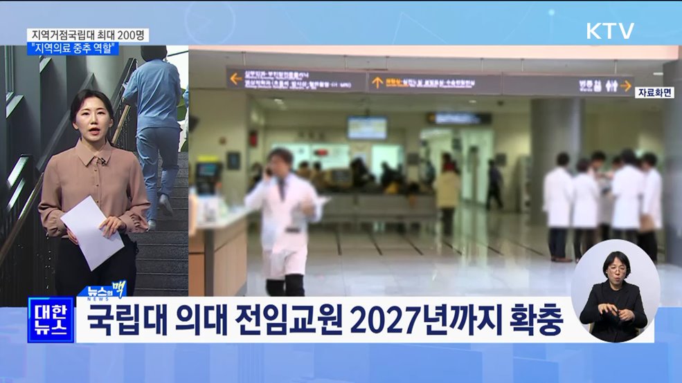 지역거점국립대 최대 200명···"지역의료 중추 역할" [뉴스의 맥]