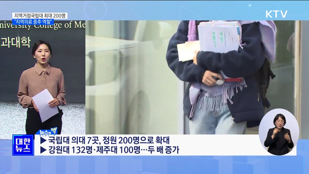 지역거점국립대 최대 200명···"지역의료 중추 역할" [뉴스의 맥]